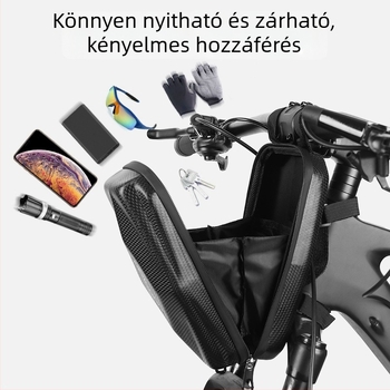 Hegyi kerékpár elülső váztáska, nagy kapacitású EVA vízálló merev héj