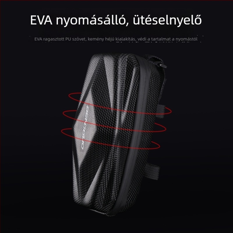 Hegyi kerékpár elülső váztáska, nagy kapacitású EVA vízálló merev héj