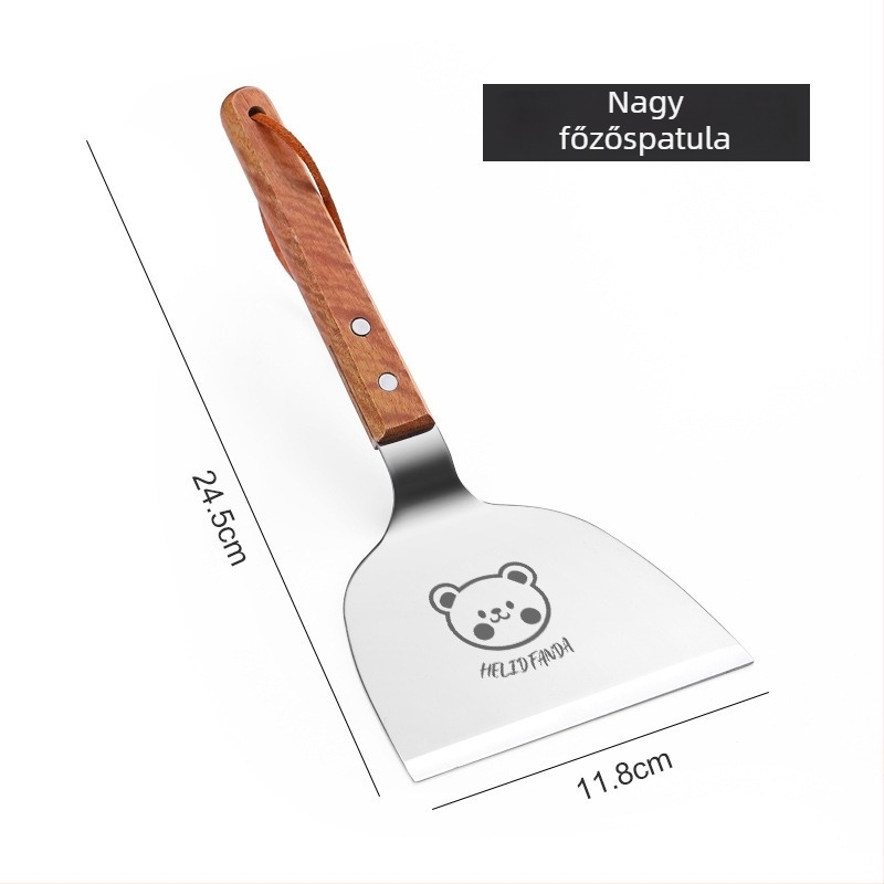 Rozsdamentes acél teppanyaki spatula – pizza spatula, japán konyha, steak sütéséhez és palacsintához