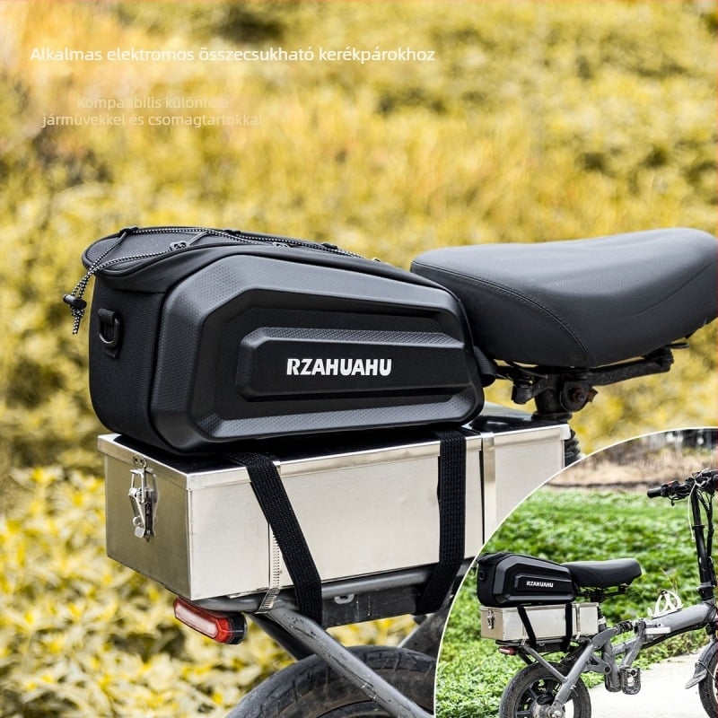 Hátizsák kerékpárhoz, MTB- és elektromos kerékpárhoz, 9–10 literes, PU bőr és láncos mintázatú poliészter, Ya693