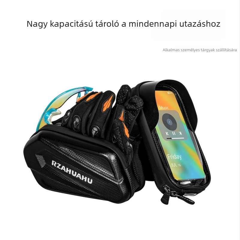 EVA keményhéjas, vízálló felsőcső táska kerékpárhoz, nagy kapacitású telefon-tároló