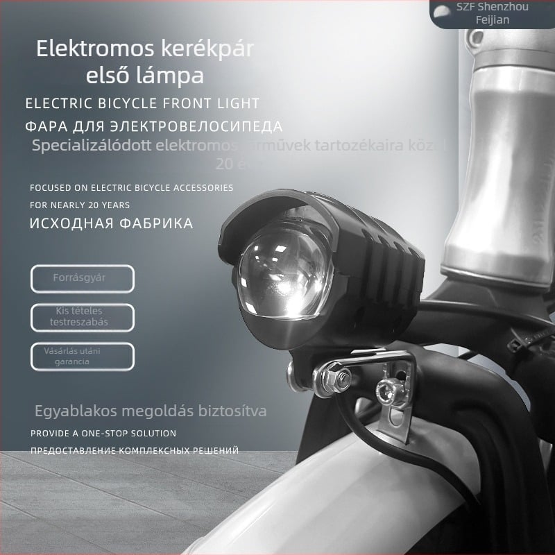 Kétfunkciós LED elsőfény kürttel, Li-ion akkumulátorral, összecsukható elektromos robogóhoz és kerékpárhoz