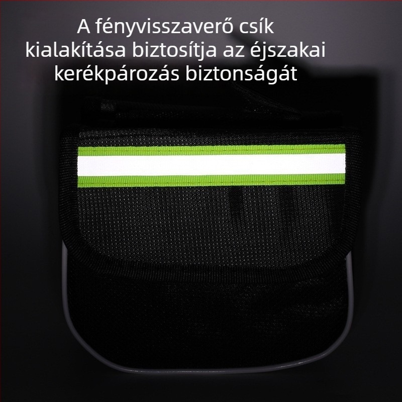 Hegyi kerékpár első váztáskája kemény külsővel, három az egyben dizájn, felsőcsőre és nyeregtáska