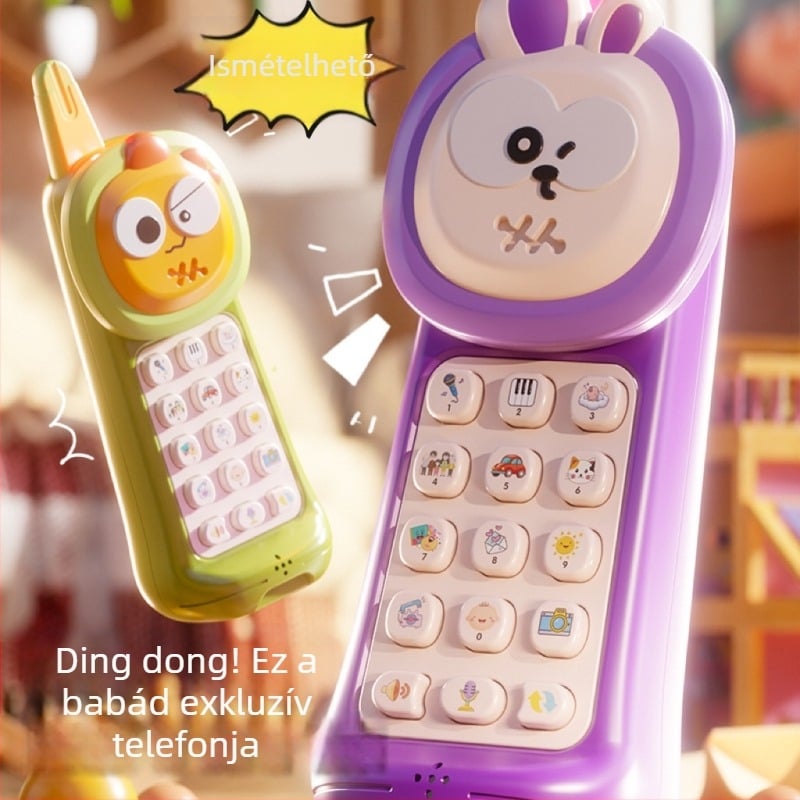 Baba felvevő- és visszajátszó játéktelefon – bricks-stílusú mobiltelefon korai oktatáshoz, történetmesélő gép, újratölthető