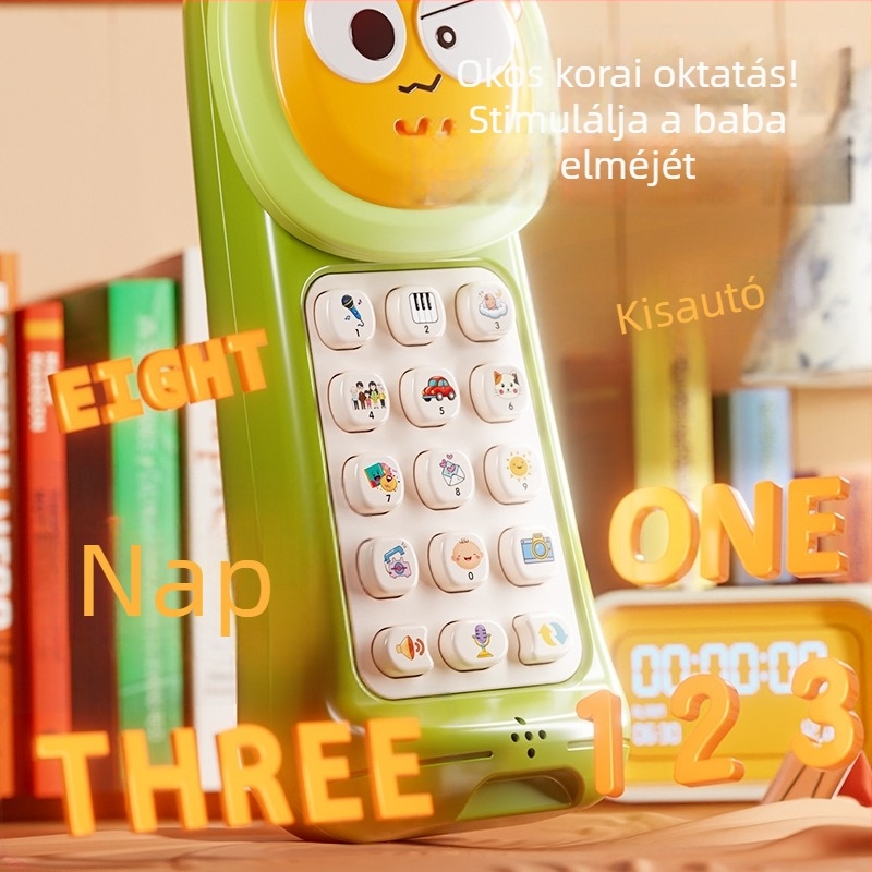 Baba felvevő- és visszajátszó játéktelefon – bricks-stílusú mobiltelefon korai oktatáshoz, történetmesélő gép, újratölthető