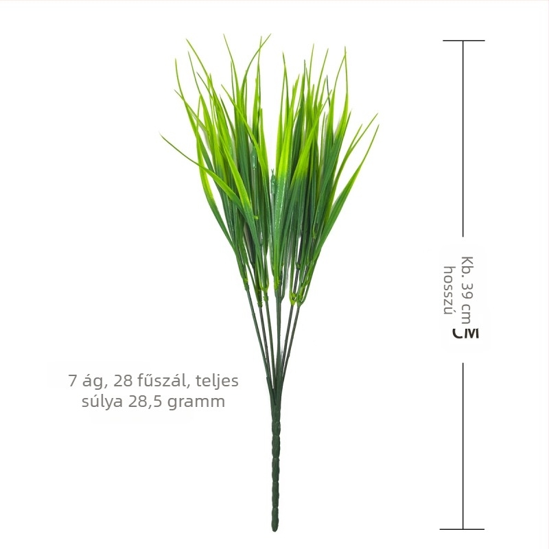 Műfüves dekoráció, PVC, 30 cm magas, szintetikus zöld növény beltéri és kültéri dekorációhoz