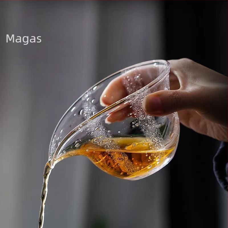 Kézzel készített hőálló üveg teáscsésze japán stílusú tea elválasztóval, nagy, vastag falú csésze, Kung Fu tea készlet