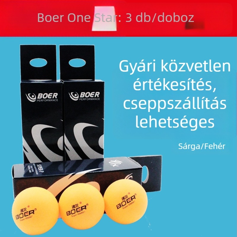 Bohr asztalitenisz-edzéslabdák, professzionális edzésre, 3 darabos dobozos csomag, labdagéphez, logó testreszabható