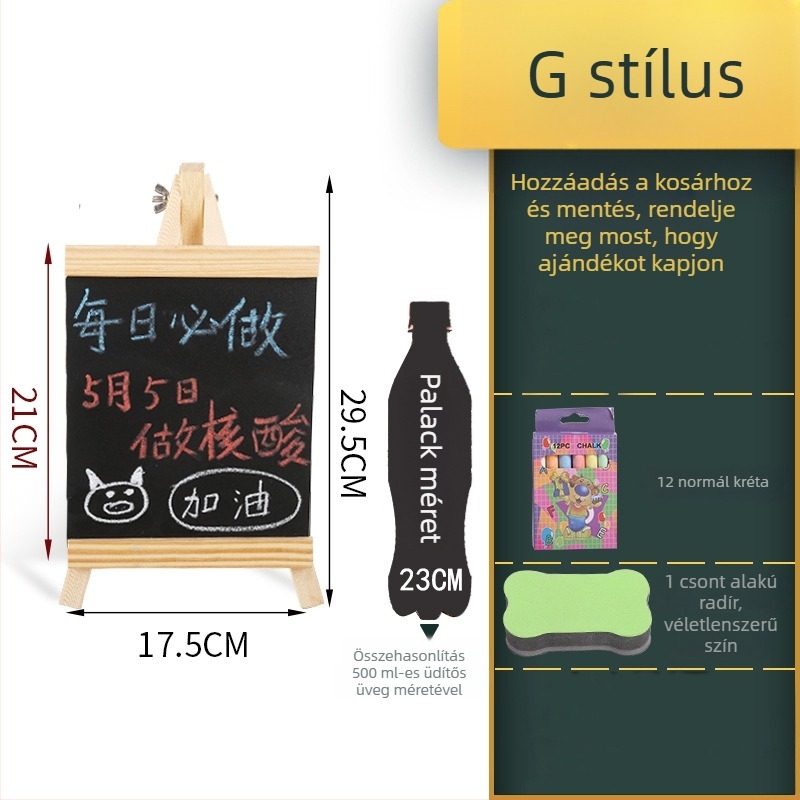 Asztali krétatábla – üzleti reklámtábla, mini étlap tábla bárpultnál