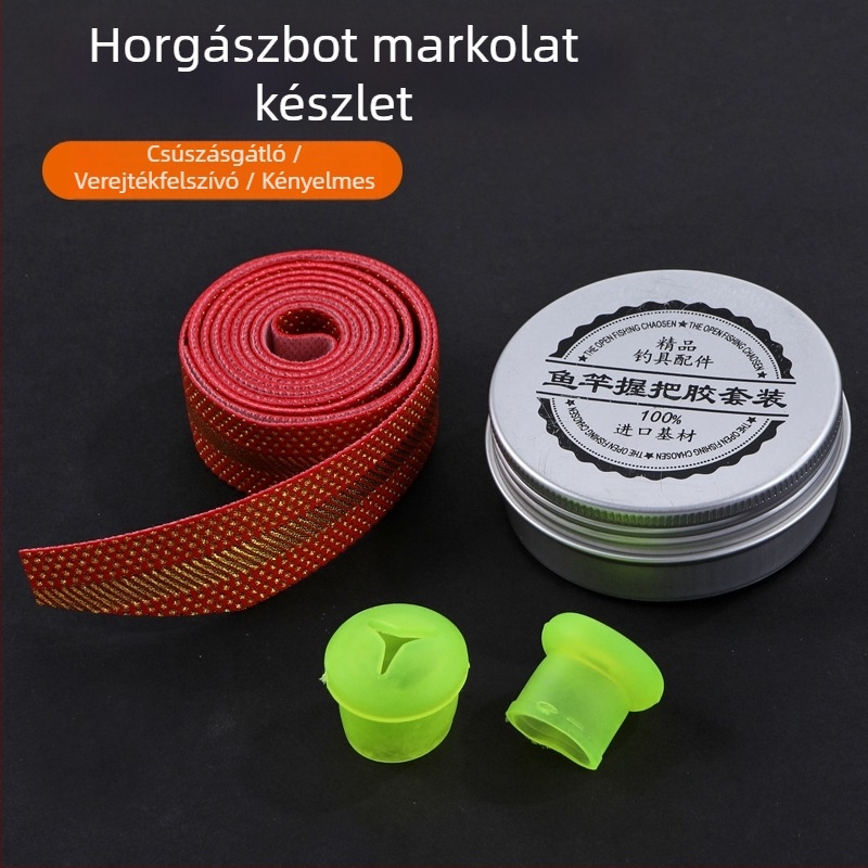 Kibővített horgászbot tekerőfogantyú, izzadságot felszívó és csúszásmentes szalaggal