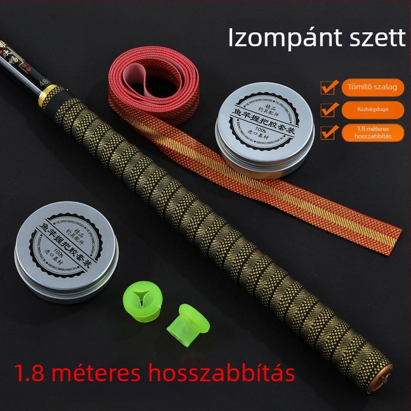 Kibővített horgászbot tekerőfogantyú, izzadságot felszívó és csúszásmentes szalaggal