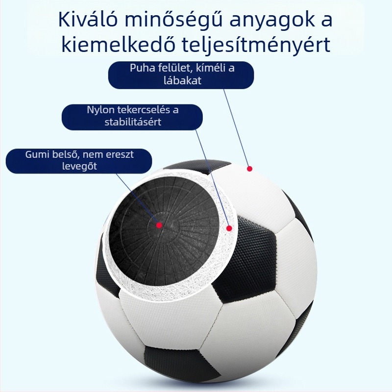 Gyerekeknek szóló PVC foci, méretek 3–5, kopásálló, gépi varrással, edzésekhez és mérkőzésekhez
