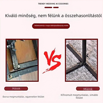 Kovácsoltvas esküvői ív háttérkeret teleszkópos rúddal