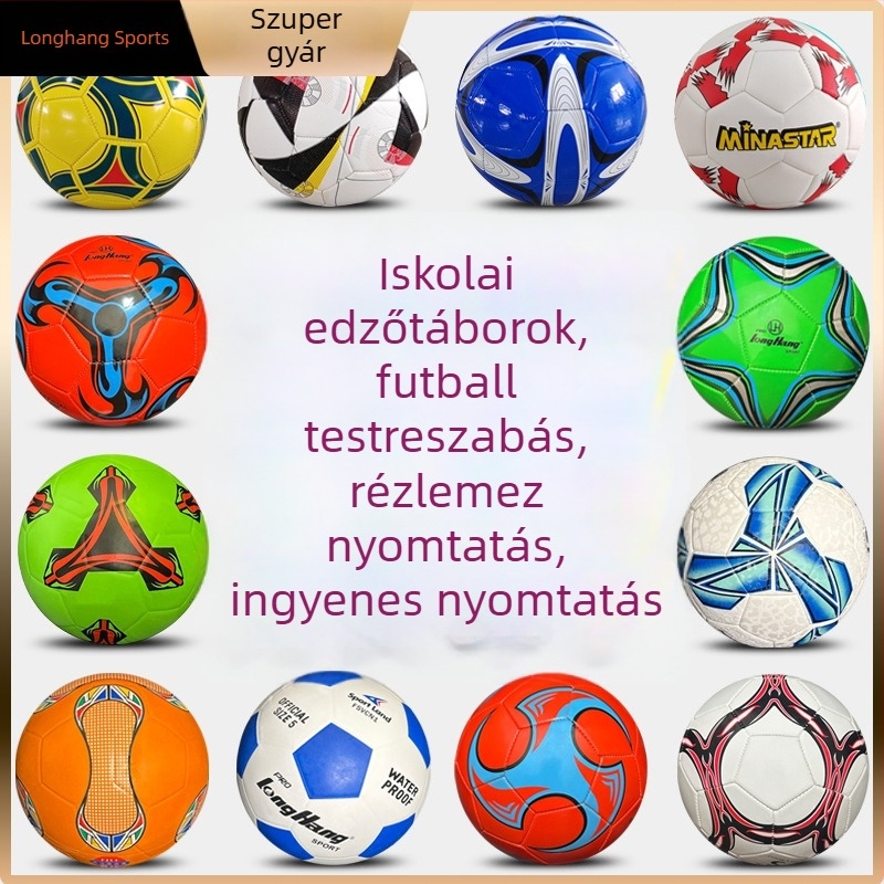 Nr. 5-ös futball testreszabható mintával és logóval edzésre – PVC bőr, gépi varrás