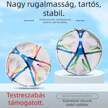 egyedi PVC focilabda No. 5, gépi varrással, személyre szabott edzésekhez és versenyekhez, logó nyomtatással