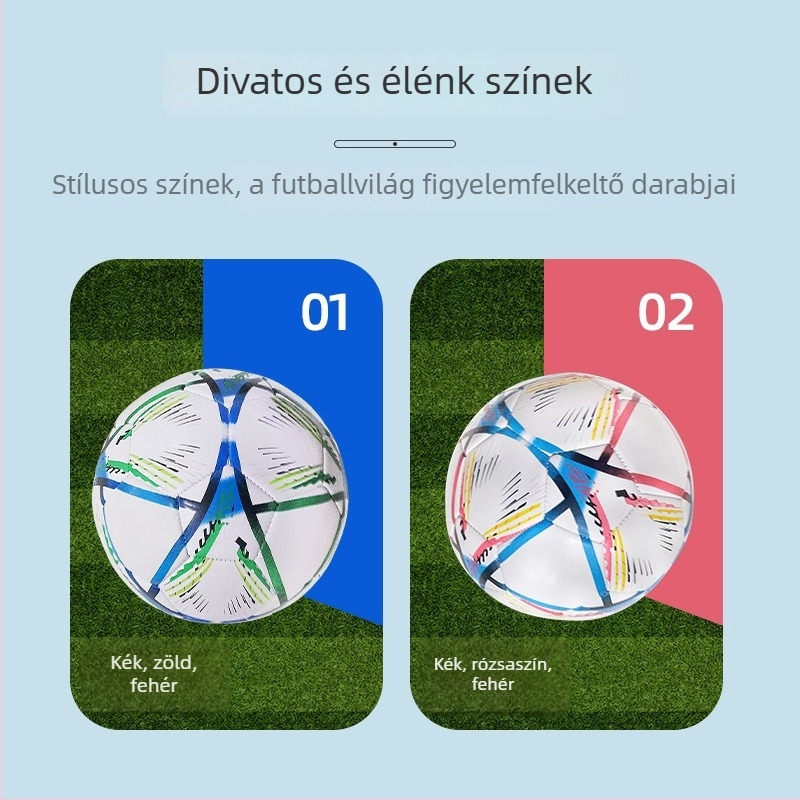 egyedi PVC focilabda No. 5, gépi varrással, személyre szabott edzésekhez és versenyekhez, logó nyomtatással