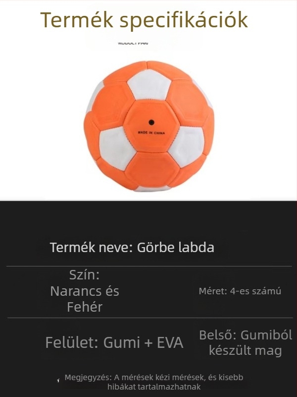 Gyerekeknek szánt futball, méret 4, hold alakú ív dizájn, kopásálló kivitel, fejlett technológia, forgás és banánrúgás