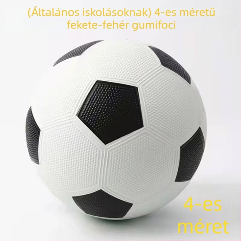 Gumi futball-labda fekete-fehér, méretek 3, 4 és 5, általános- és középiskolások számára