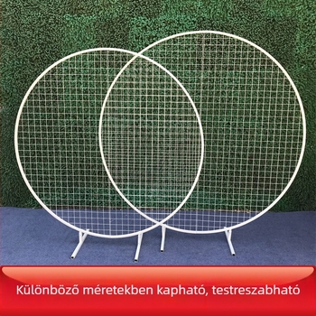 Kovácsoltvas keretes rácsos ív kör alakú gyűrűvel esküvői háttérhez és színpadi díszítéshez