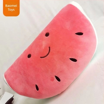 Dinnye alakú plüss párna, aranyos gyümölcs formájú plüssjáték kanapéra