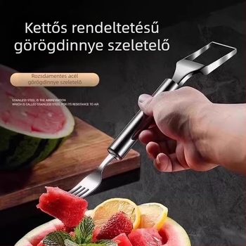 Rozsdamentes acélból készült kettőfejű dinnyekés villa