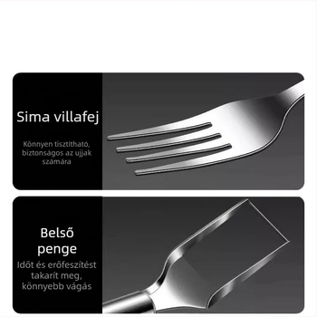 Rozsdamentes acélból készült kettőfejű dinnyekés villa