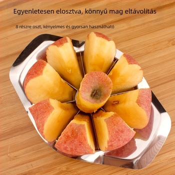 Rozsdamentes acél gyümölcsvágó, nyolcrészes alma szeletelő, mangó-mag eltávolító, gyümölcs felosztó