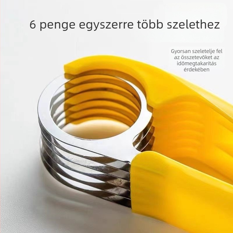 Rozsdamentes acél banán szeletelő, gyümölcs szeletelő és kolbász vágó