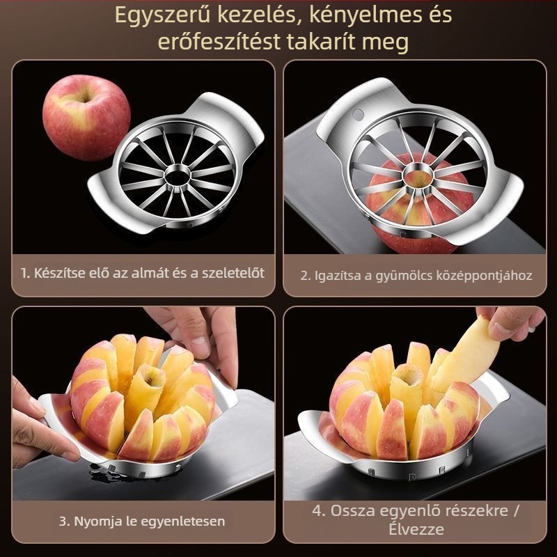 Rozsdamentes acél alma szeletelő és maghúzó – konyhai gyümölcs szeletelő
