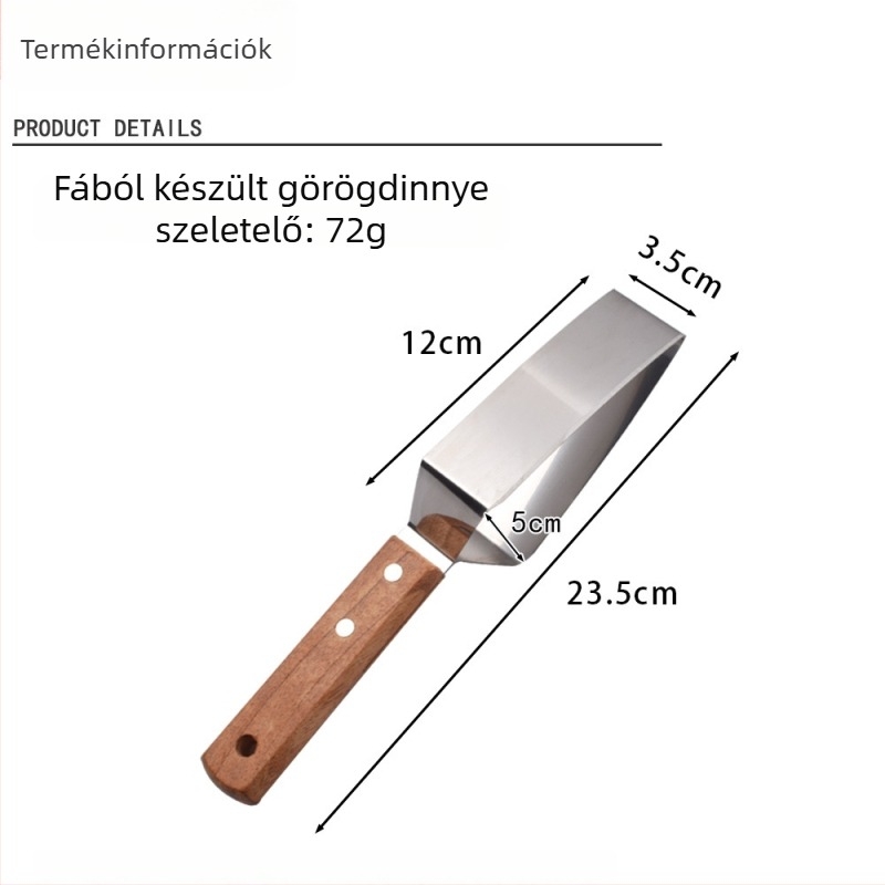 Dinnye szeletelő fa nyéllel, gyümölcs szeletelő rozsdamentes acélból
