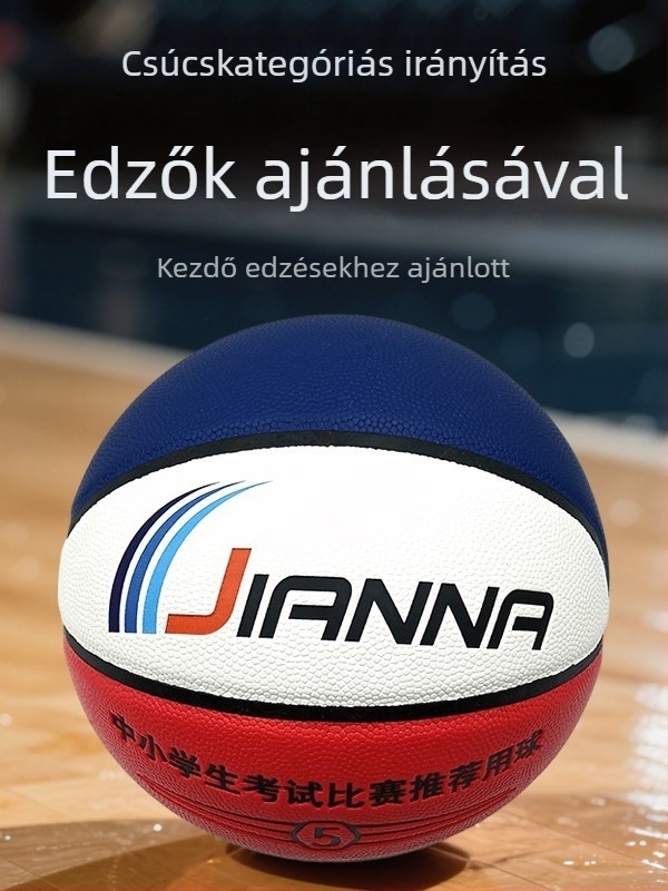 Janna 5-ös méretű versenykosárlabda, 2025-ös PU anyag, kopásálló és csúszásmentes, beltéri és kültéri használatra, kényelmes érzetű diákoknak