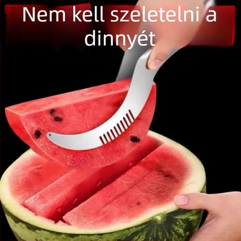 Rozsdamentes acél dinnye vágó kockákra vágáshoz és a hús szétválasztásához – kéz tisztán tartása nélkül falatozás