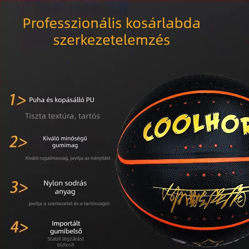 Fénylő kosárlabda No. 7, PU anyag, LED éjszakai fény — felnőtt méretű labda