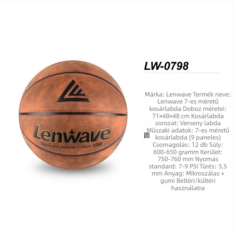 Lanwei LW-0798 No. 7 Mikroszálas + gumi kosárlabda, beltéri és kültéri használatra, edzés általános- és középiskolások számára