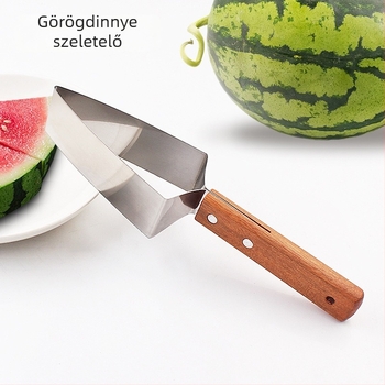 Rozsdamentes acélból készült dinnyekészítő és kockázó – dinnyékhez, cantaloupe és honeydew gyümölcsök felkockázására, háromszög alakú