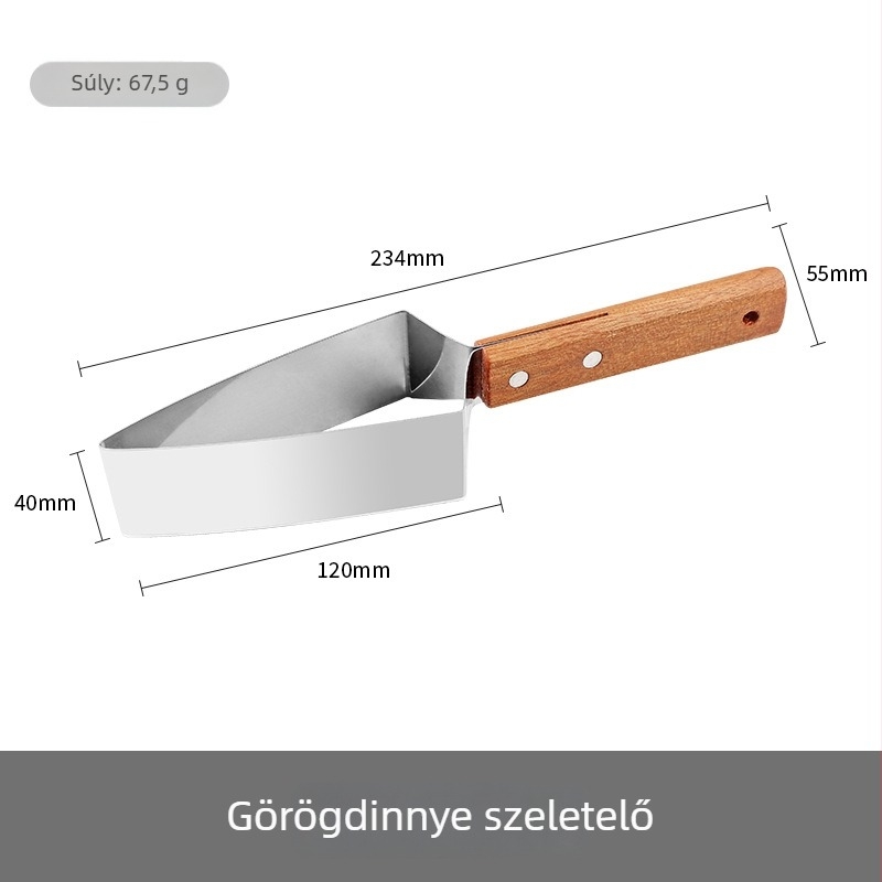 Rozsdamentes acélból készült dinnyekészítő és kockázó – dinnyékhez, cantaloupe és honeydew gyümölcsök felkockázására, háromszög alakú