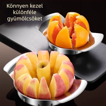Rozsdamentes acél alma szeletelő háztartási felhasználásra, gyümölcsvágó eszköz, alma mag eltávolító, többfunkciós gyümölcs szeparátor, megerősített változat