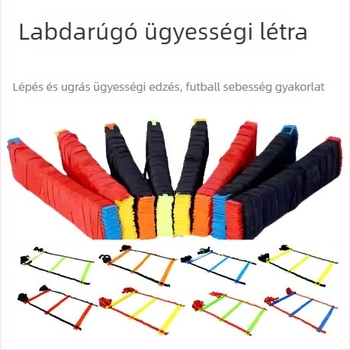 Futballhoz készült agilitási létra – puha létra és kötél, edzés a gyerekeknek a gyorsaságra és koordinációra