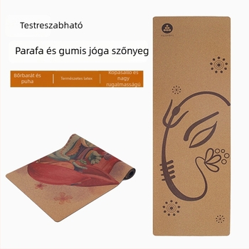 Parafa- és gumiból készült jóga matrac csúszásmentes felülettel, színes elefánt motívummal, széles és ütéscsillapító, otthoni használatra, méretek 183 cm × 61 cm, vastagság 5 mm.