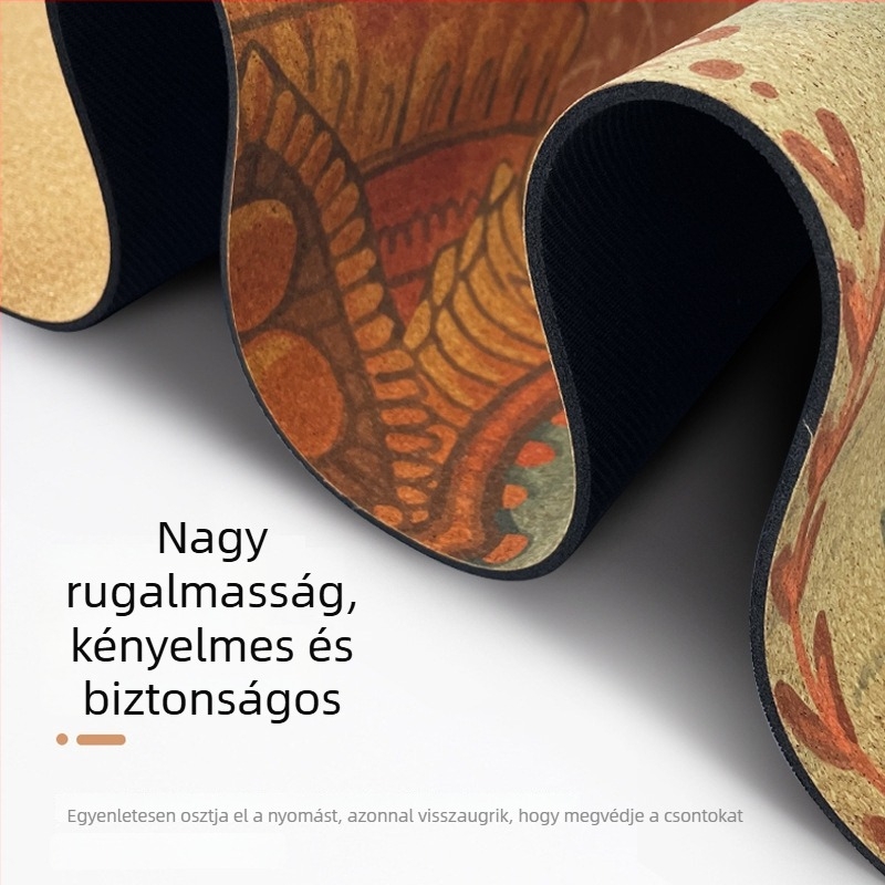 Parafa- és gumiból készült jóga matrac csúszásmentes felülettel, színes elefánt motívummal, széles és ütéscsillapító, otthoni használatra, méretek 183 cm × 61 cm, vastagság 5 mm.