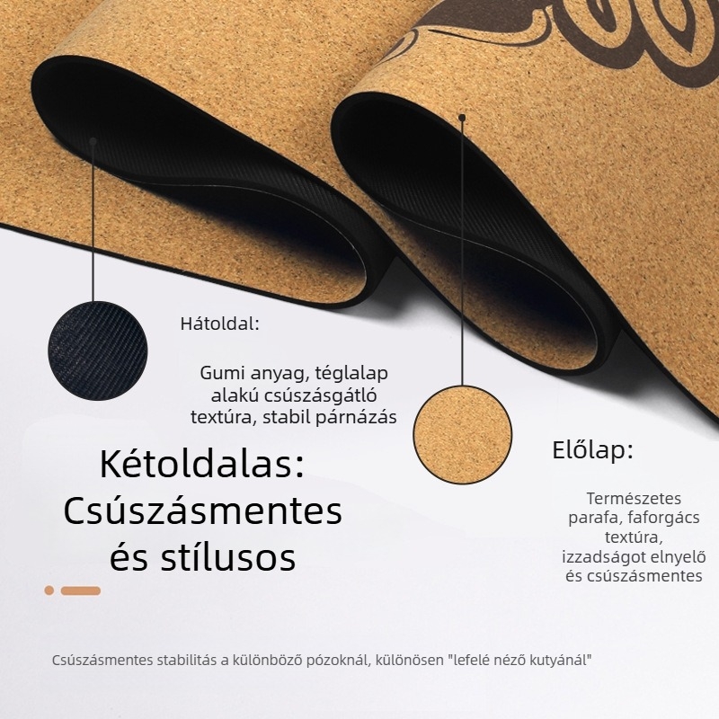 Parafa- és gumiból készült jóga matrac csúszásmentes felülettel, színes elefánt motívummal, széles és ütéscsillapító, otthoni használatra, méretek 183 cm × 61 cm, vastagság 5 mm.
