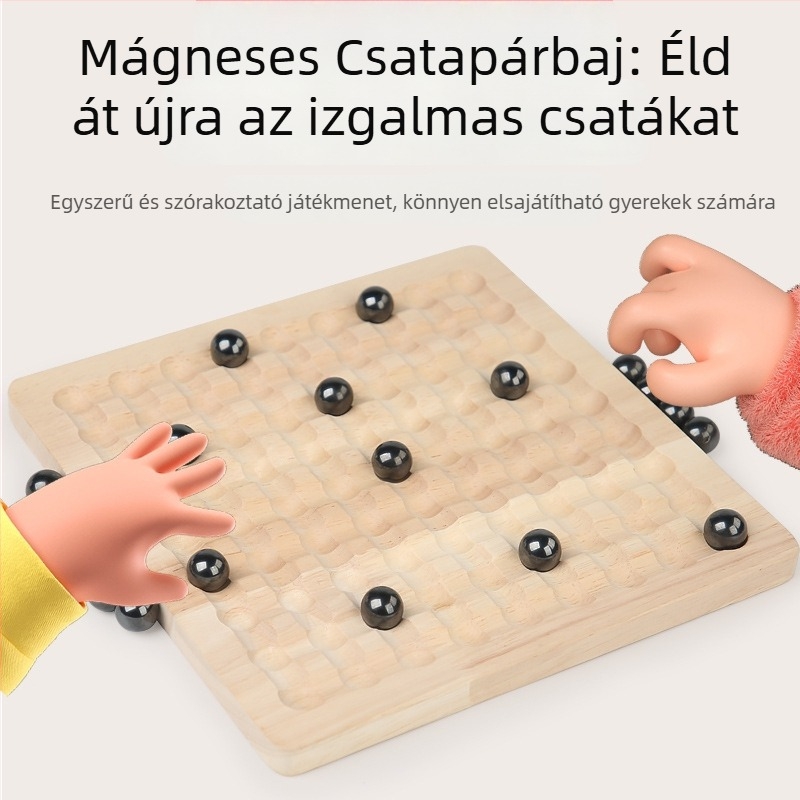 Mágneses harci sakk — Fa asztali játék gyerekeknek és családnak, oktató, stratégiai játék