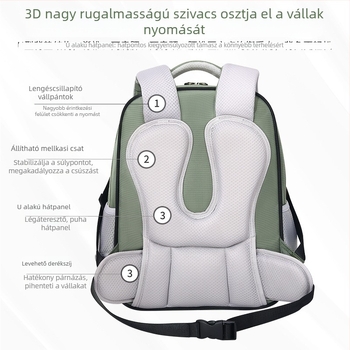 Új könnyű gerinkvédő iskolatáska általános iskolás gyerekeknek, unisex, 6–12 éves, deréktámasz.