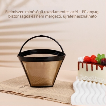 Rozsdamentes acélból készült pour-over kávéfilter, újrahasználható fémszűrő, papír nélkül