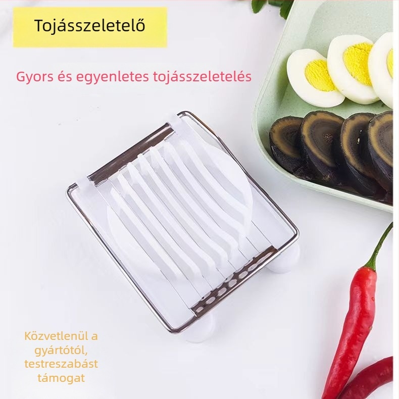 Rozsdamentes acél tojás szeletelő, két az egyben