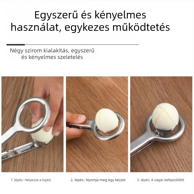 304 rozsdamentes acél tojásvágó és -osztó, modern minimalista dizájn