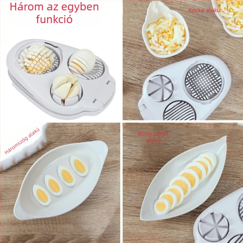 3 az 1-ben tojás szeletelő rozsdamentes acélból – eszköz a tojások szeleteléséhez
