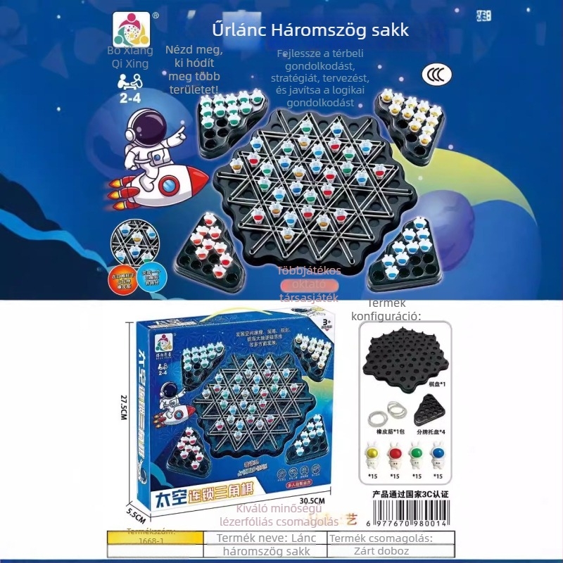 Űrhajós témájú geometriai háromszög puzzle – stratégiás gondolkodás fejlesztése