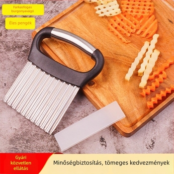 Rozsdamentes acél hullámos burgonya vágó – burgonya szeletelésére, konyhai eszköz