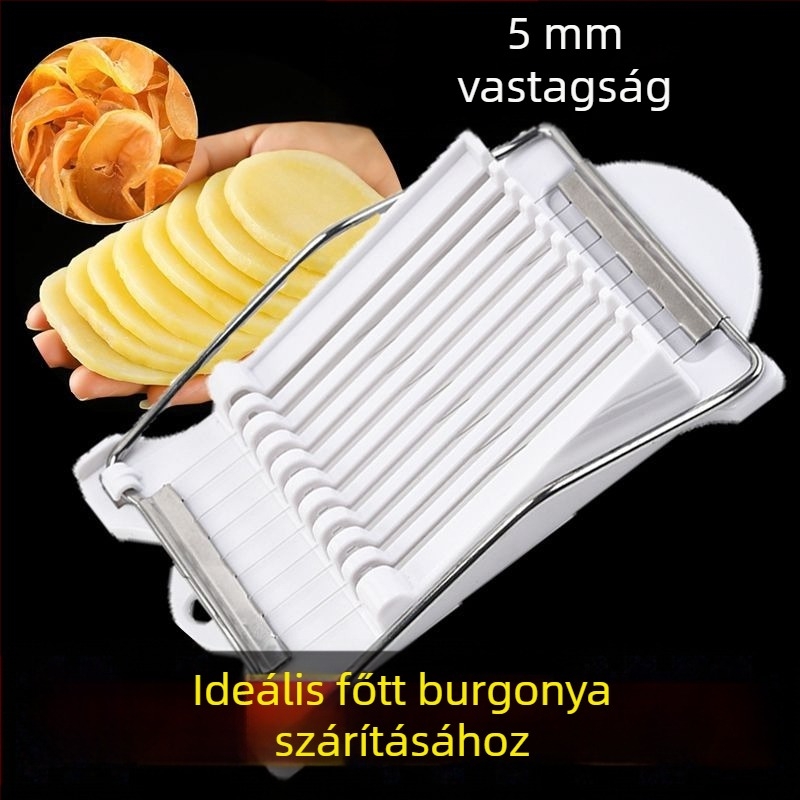Multifunkcionális burgonya szeletelő, felvágottakhoz, gyümölcsökhöz és uborkához – 304 rozsdamentes acél huzal, konyhai eszköz tojásokhoz és tofuhoz
